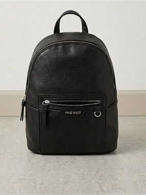 Nine West Black Mini Backpack with Front Zip Pocket